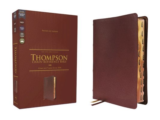 Nkjv, Thompson Chain-Reference Bible, Genuine Leather, Calfskin, Burgundy, Red Letter, Thumb Indexed, Comfort Print 1