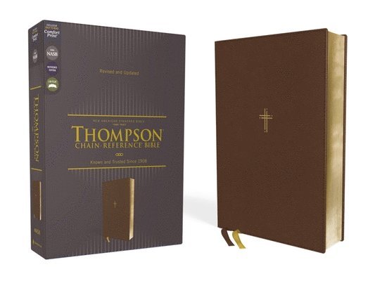 NASB, Thompson Chain-Reference Bible, Leathersoft, Brown, 1995 Text, Red Letter, Comfort Print 1