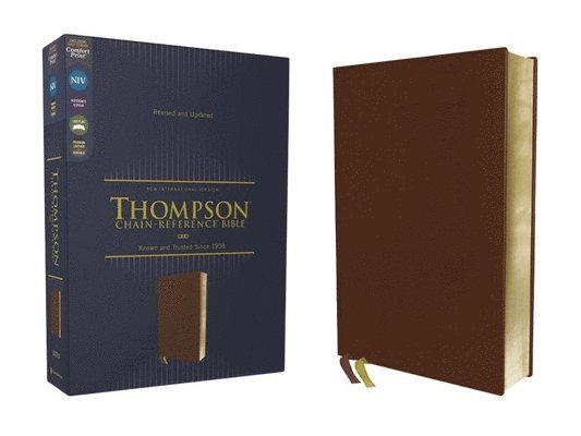 Niv, Thompson Chain-Reference Bible, Genuine Leather, Buffalo, Brown, Red Letter, Art Gilded Edges, Comfort Print 1