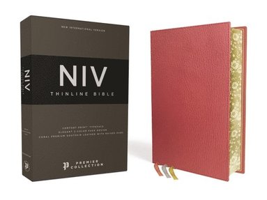 bokomslag Niv, Thinline Bible, Premium Goatskin Leather, Coral, Premier Collection, Black Letter, Gauffered Edges, Comfort Print