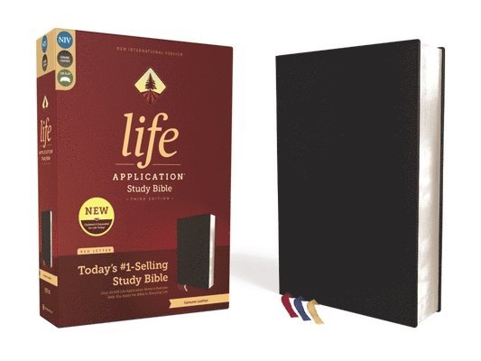 Niv, Life Application Study Bible, Third Edition, Genuine Leather, Cowhide, Black, Art Gilded Edges, Red Letter 1