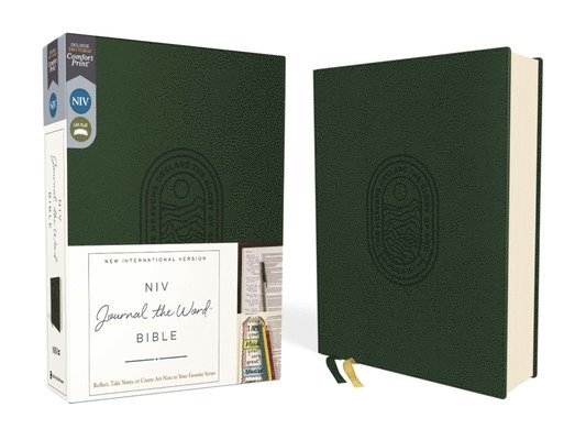 Niv, Journal the Word Bible (Perfect for Note-Taking), Leathersoft, Green, Red Letter, Comfort Print: Reflect, Take Notes, or Create Art Next to Your 1