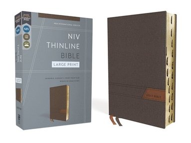 bokomslag NIV, Thinline Bible, Large Print, Cloth Flexcover, Gray, Red Letter, Thumb Indexed, Comfort Print