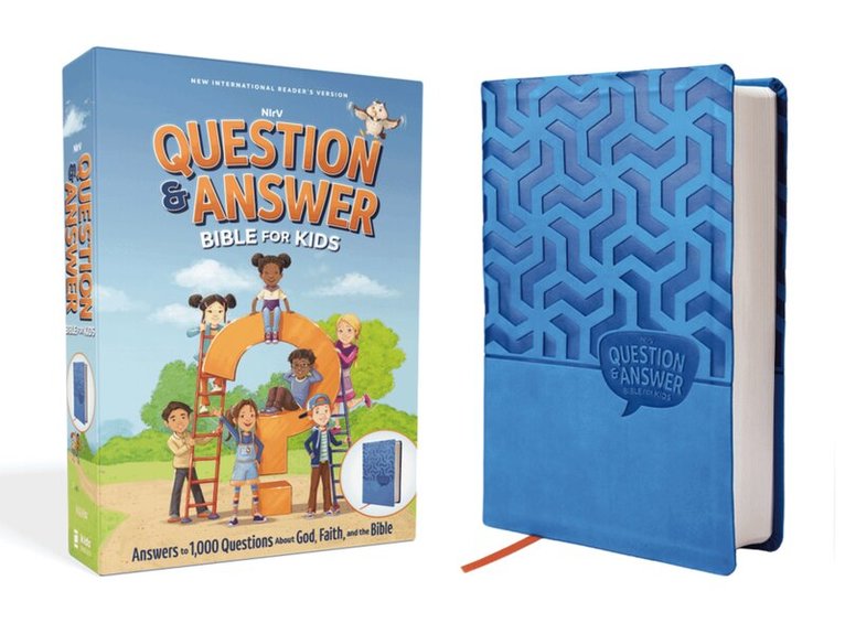 Zonderkidz - NIrV, Question and Answer Bible for Kids, Leathersoft, Blue, Comfort Print, Inbunden