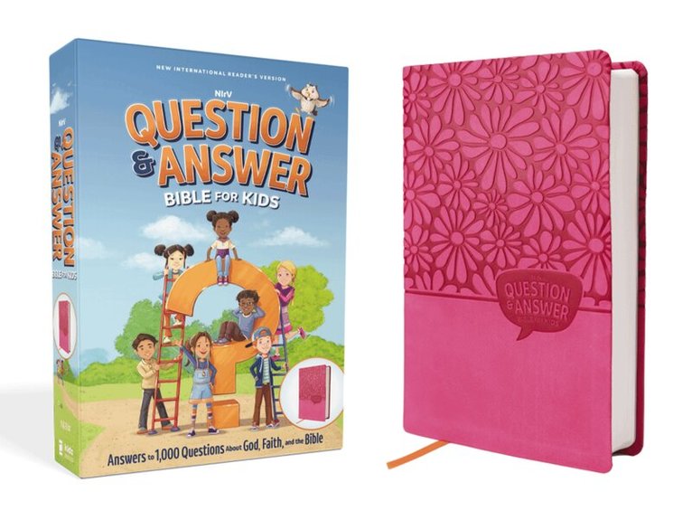 Zonderkidz - NIrV, Question and Answer Bible for Kids, Leathersoft, Pink, Comfort Print, Inbunden