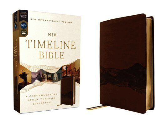 John R Kohlenberger III - Niv, Timeline Bible, Leathersoft, Brown, Red Letter, Comfort Print, Inbunden