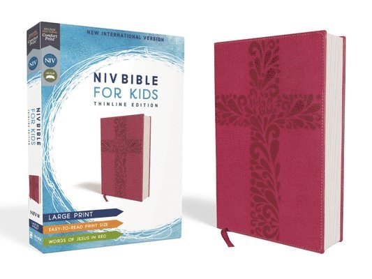 Niv, Bible for Kids, Large Print, Leathersoft, Pink, Red Letter, Comfort Print: Thinline Edition 1