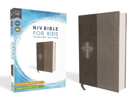 Niv, Bible for Kids, Leathersoft, Gray, Red Letter, Comfort Print: Thinline Edition 1