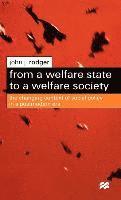 bokomslag From a Welfare State to a Welfare Society