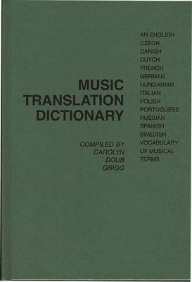 bokomslag Music Translation Dictionary