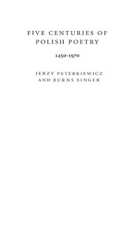 bokomslag Five Centuries of Polish Poetry, 1450-1970