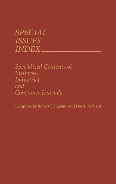 bokomslag Special Issues Index