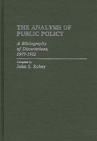 bokomslag The Analysis of Public Policy