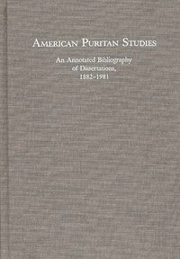 bokomslag American Puritan Studies