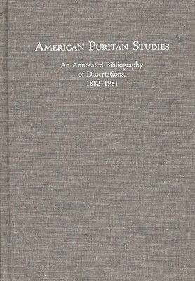 bokomslag American Puritan Studies