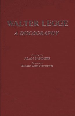 E L. Schwarzkopf - Walter Legge, Inbunden