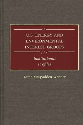 Lettie M. Wenner, Lettie McSpadden Wenner - U.S. Energy and Environmental Interest Groups, Inbunden
