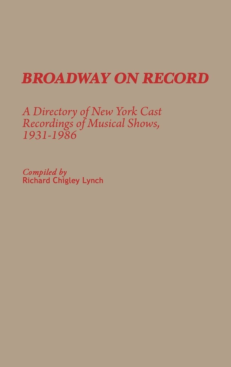 Broadway on Record 1