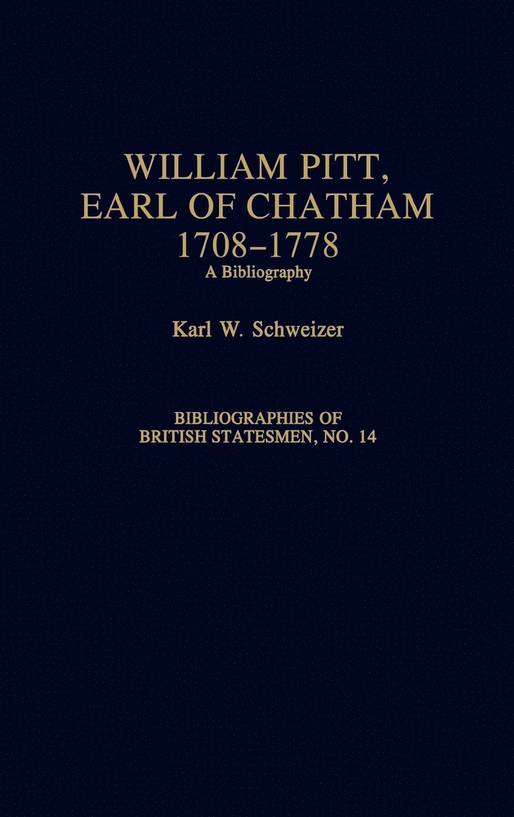 William Pitt, Earl of Chatham, 1708-1778 1