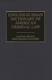 bokomslag English-Russian Dictionary of American Criminal Law