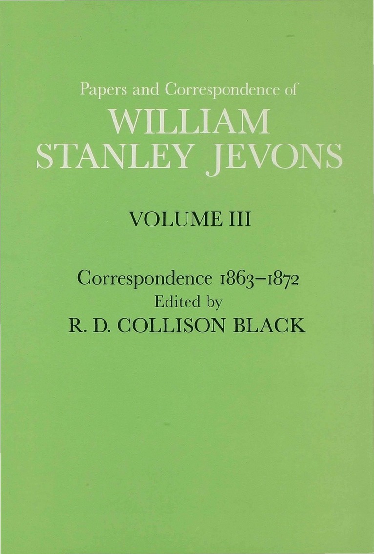 Papers and Correspondence of William Stanley Jevons 1