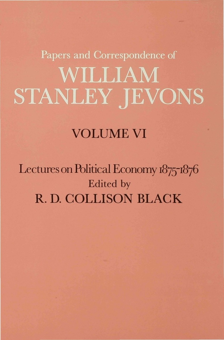 Papers and Correspondence of William Stanley Jevons