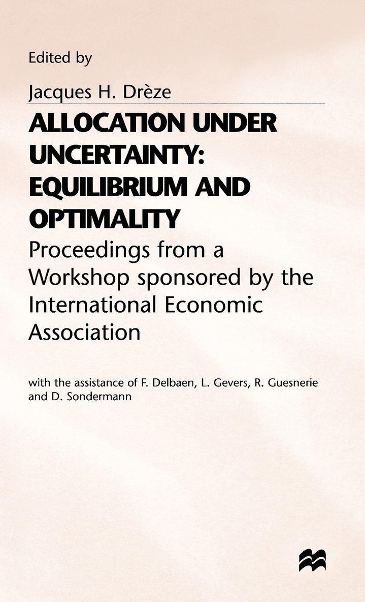 Allocation under Uncertainty: Equilibrium and Optimality 1