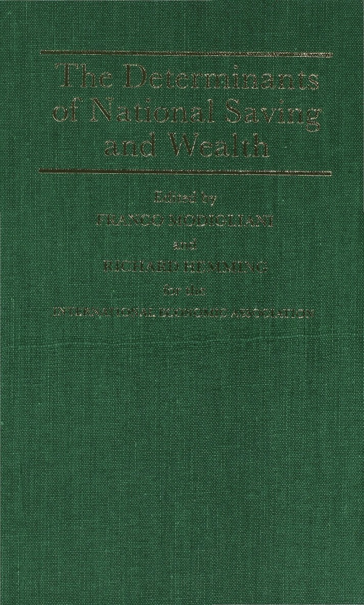 Franco Modigliani, Modigliani, Richard Hemming, Franco Modigliani - Determinants of National Saving and Wealth, Inbunden
