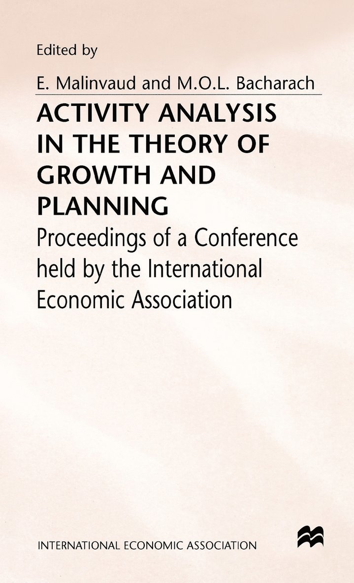 Activity Analysis in the Theory of Growth and Planning 1