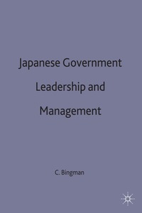 bokomslag Japanese Government Leadership and Management