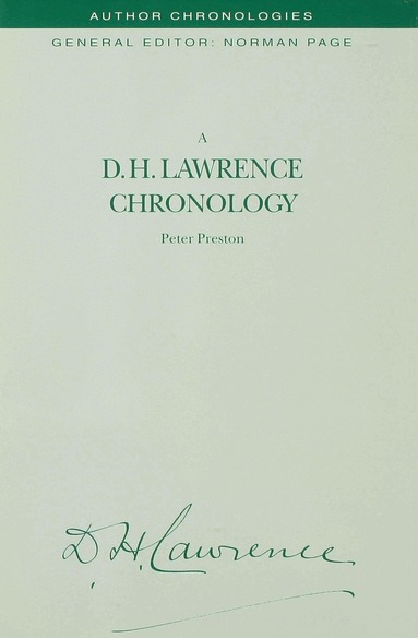 P. Preston - D.H. Lawrence Chronology, Inbunden