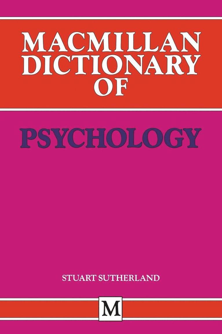 Macmillan Dictionary of Psychology 1
