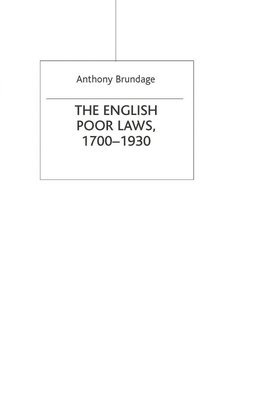 The English Poor Laws 1700-1930 1