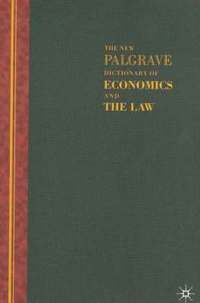 bokomslag The New Palgrave Dictionary of Economics and the Law