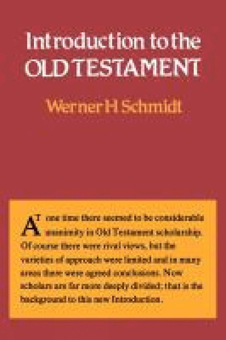 Werner H. Schmidt - Introduction to the Old Testament, Häftad