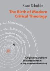 bokomslag The Birth of Modern Critical Theology