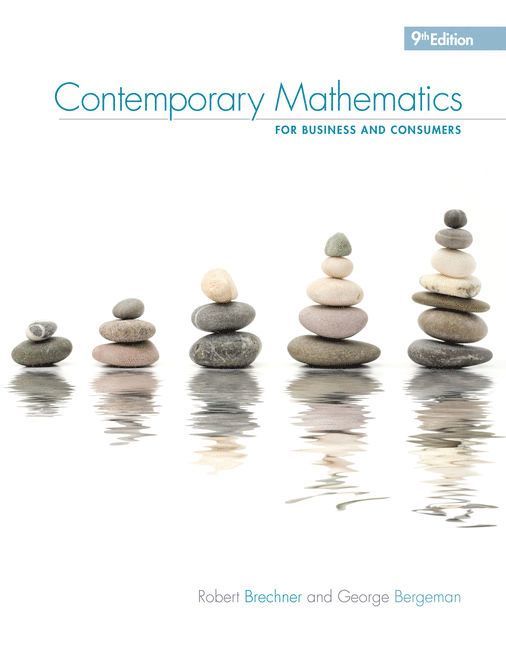 Robert Brechner, Geroge Bergeman, Robert (Miami-Dade College) Brechner, Geroge (Northern Virginia Community College) Bergeman - Contemporary Mathematics for Business & Consumers, Häftad