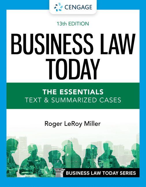 Roger Miller, Texas) Miller, Roger (Institute for University Studies, Arlington - Business Law Today - The Essentials, Häftad