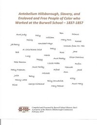 bokomslag Antebellum Hillsborough, Slavery, and Enslaved and Free People of Color who Worked at the Burwell School, 1837-1857