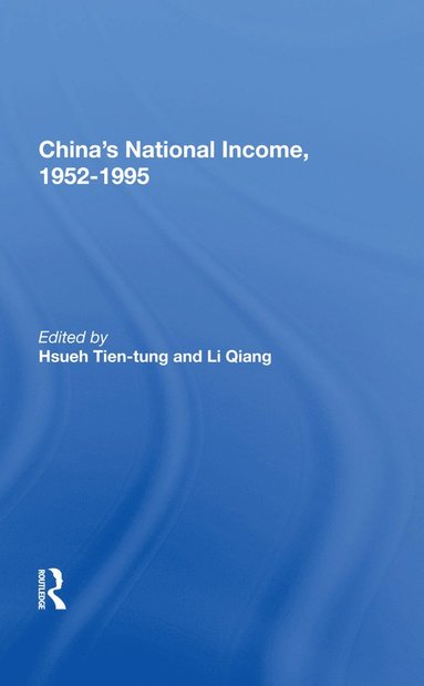 bokomslag China's National Income, 1952-1995