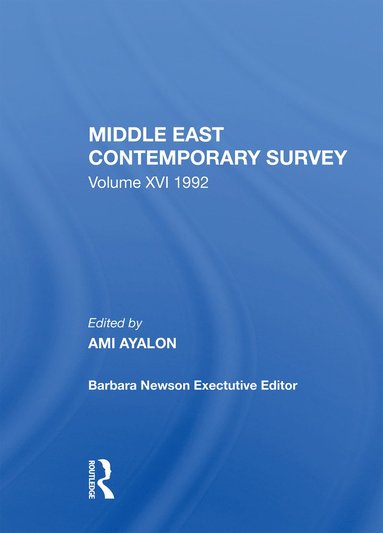 bokomslag Middle East Contemporary Survey, Volume Xvi, 1992