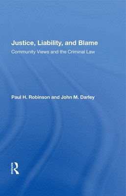 bokomslag Justice, Liability, And Blame