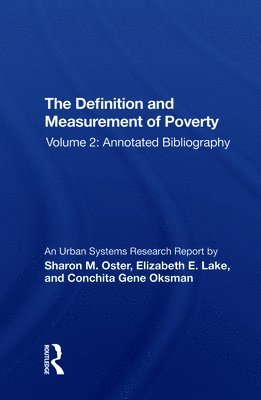 bokomslag The Definition and Measurement of Poverty