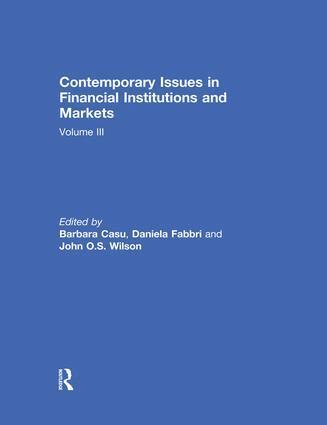 Barbara Casu, Daniela Fabbri, John Wilson - Contemporary Issues in Financial Institutions and Markets, Häftad