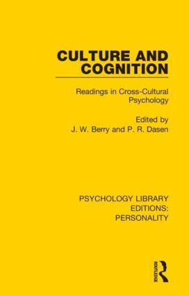 J. W. Berry, P. R. Dasen - Culture and Cognition, Inbunden