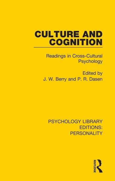 J. W. Berry, P. R. Dasen - Culture and Cognition, Häftad