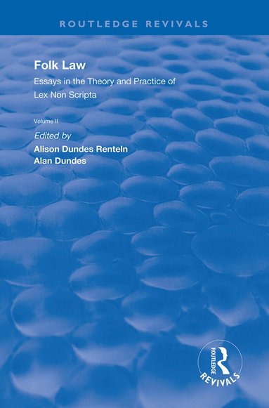 Alison Dundes Renteln, Alan Dundes - Folk Law, Inbunden