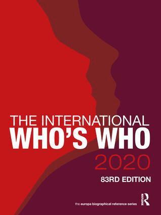 Europa Publications - International Who's Who 2020, Inbunden