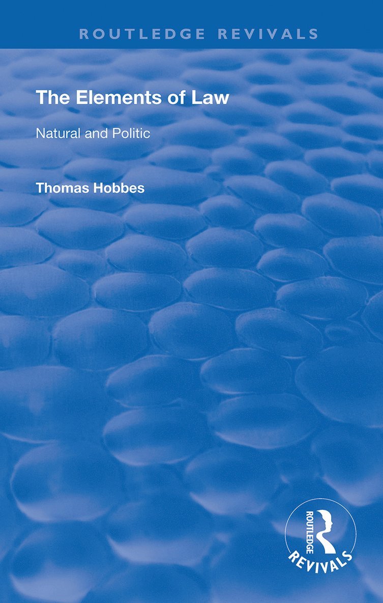 Thomas Hobbes, Ferdinand Tonnies - Elements of Law, Häftad