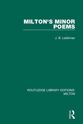 bokomslag Milton's Minor Poems